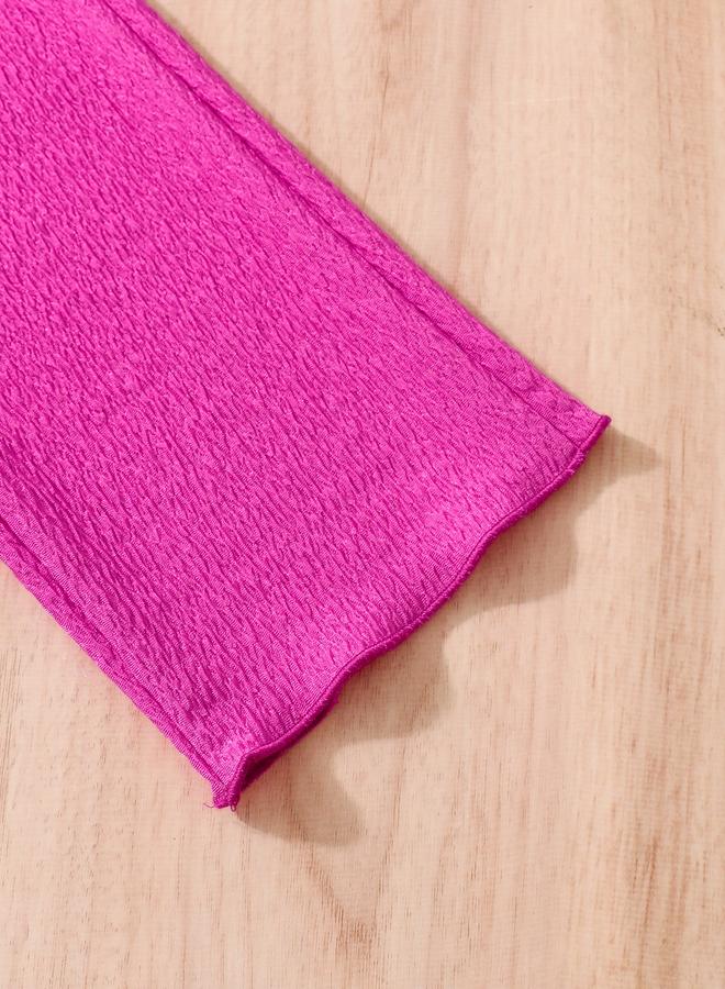 Take Two Girls Magenta Crinkle Texture Wide Leg Pants - Image 4