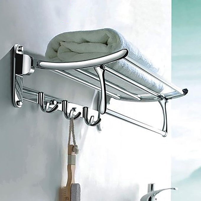 PLATINUM STAINLESS STEEL FOLDING TOWEL RACK FOR BATHROOM 2 FEET LONG TOWEL STANDTOWEL HANGERTOWEL HOLDERBATHROOM ACCESSORIES FOR HOME PACK OF 3