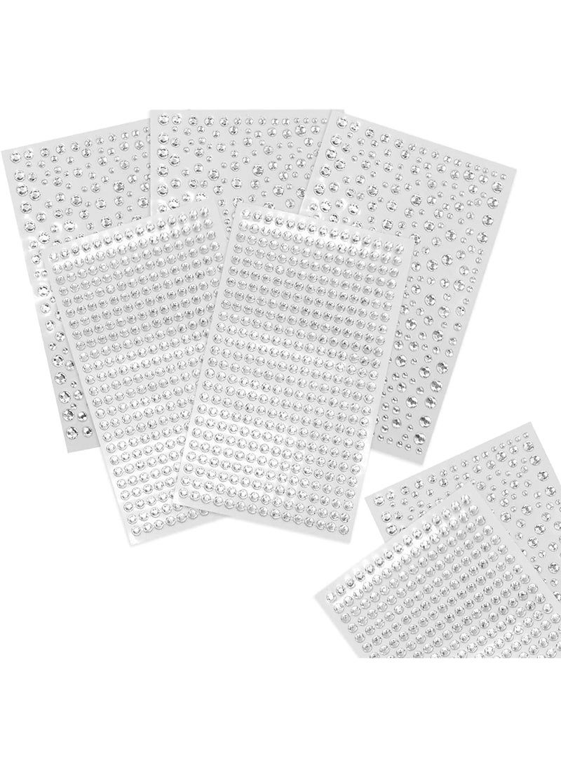 5 ملصقات لاصق الخرز شفافة المياه ، ملصقات الأحجار الكريستال الكريستال الأكريليك لملصقات الزخرف الحرفية ، لDIY الحرف اليدوية المجوهرات الملابس ماكياج الماكياج عيد المهرجان الزخرفة - Image 1