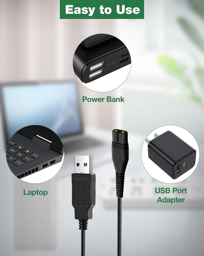 VNJ ACCESSORIES 4.3V Ultra Fast USB Charging Cable Compatible with Only Philips Trimmer Model QP2550 (A00390 Replacement) - Image 3
