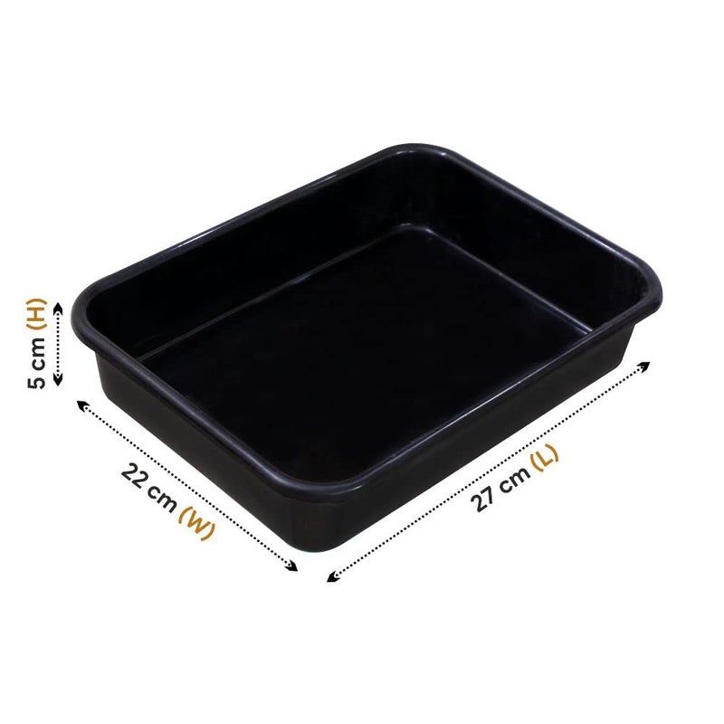 Wonder Exel Small Rectangular Multipurpose Organising & Storage Plastic Tray, Set of 3, Multicolour, Standard (EXCELSMALL) (Mix) (Black) - Image 2