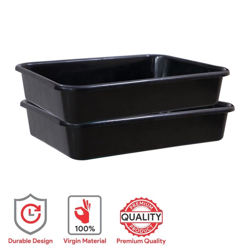 Wonder Exel Small Rectangular Multipurpose Organising & Storage Plastic Tray, Set of 3, Multicolour, Standard (EXCELSMALL) (Mix) (Black) - Image 4