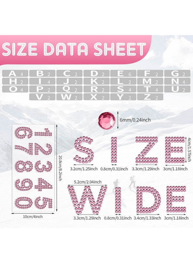 واي دريس 88 قطعة من ملصقات الحروف الأبجدية من حجر الراين ملصقات حروف لامعة بأرقام لامعة ملصقات حروف ذاتية اللصق للحرف اليدوية (وردي) - Image 2