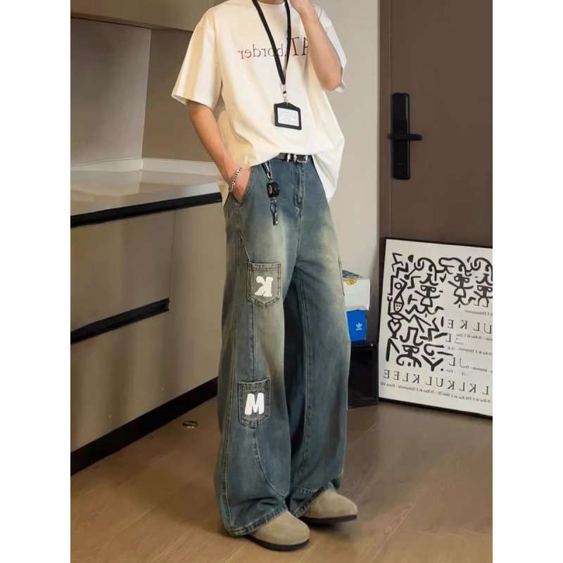 Unisex Classic Denim Jeans Loose Fit Daily Outdoor Wear - Image 4