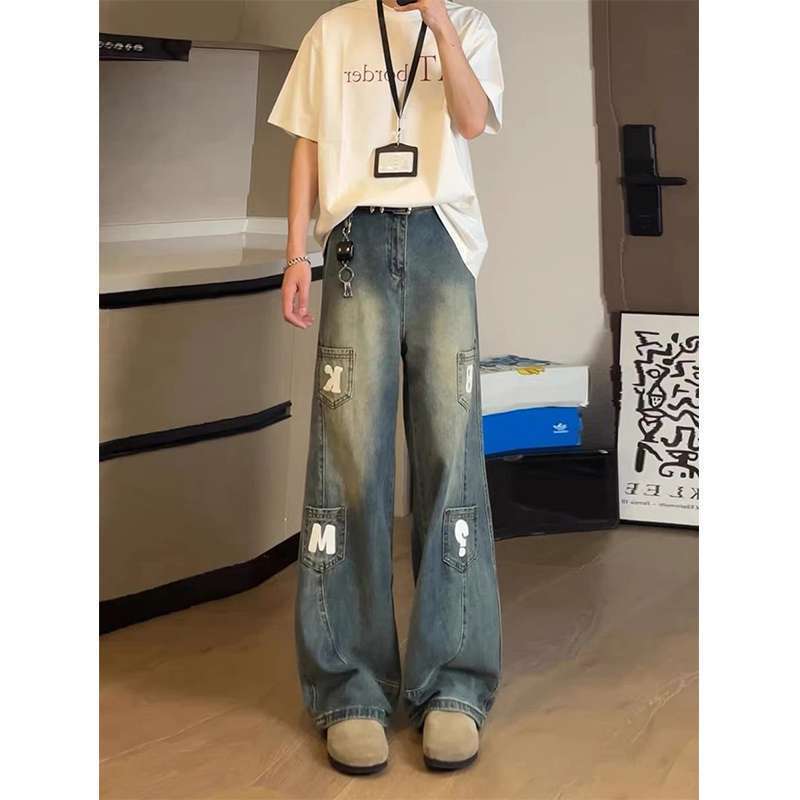 Unisex Classic Denim Jeans Loose Fit Daily Outdoor Wear - Image 1