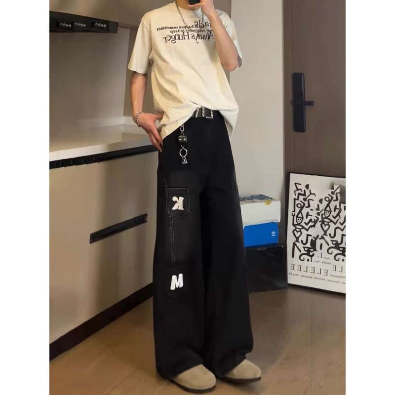 Unisex Classic Denim Jeans Loose Fit Daily Outdoor Wear - Image 3