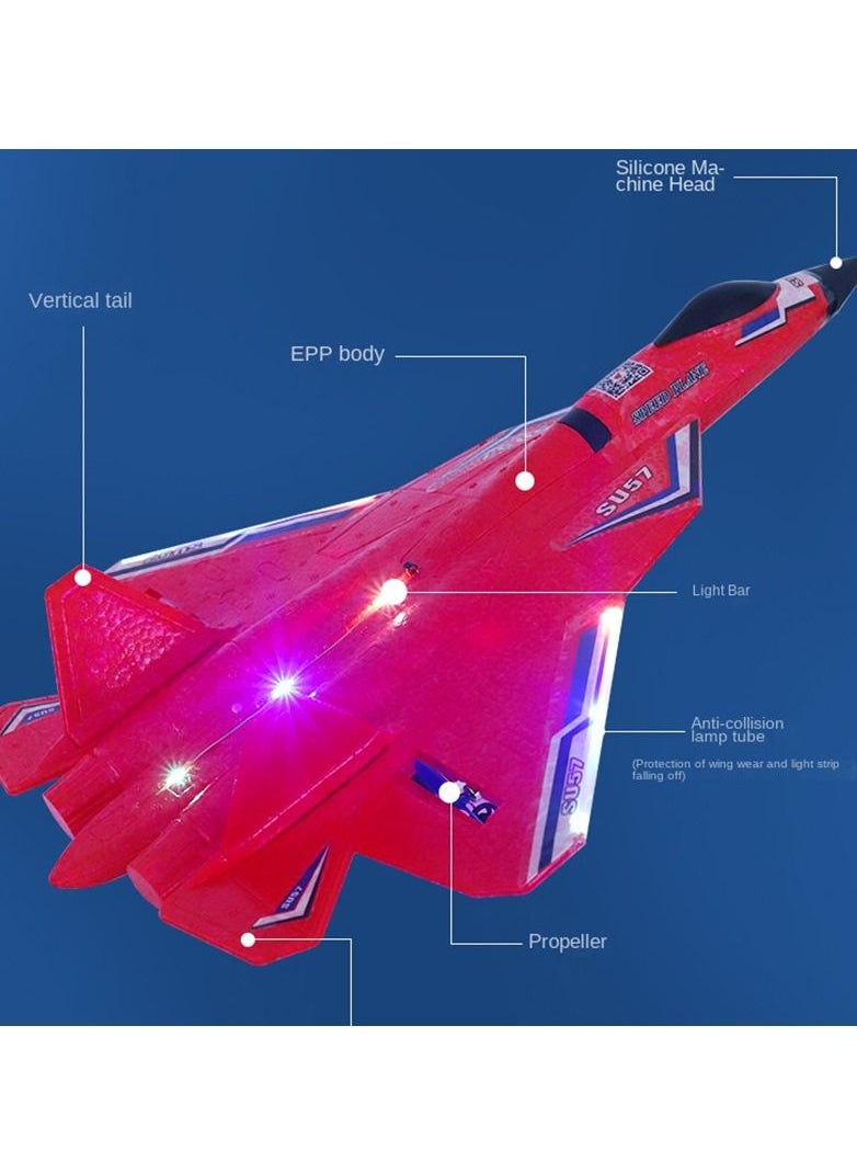 AROAQ RC Foam Aircraft Remote Control Airplane Foam Toys for Children SU 57 Red  - Image 4