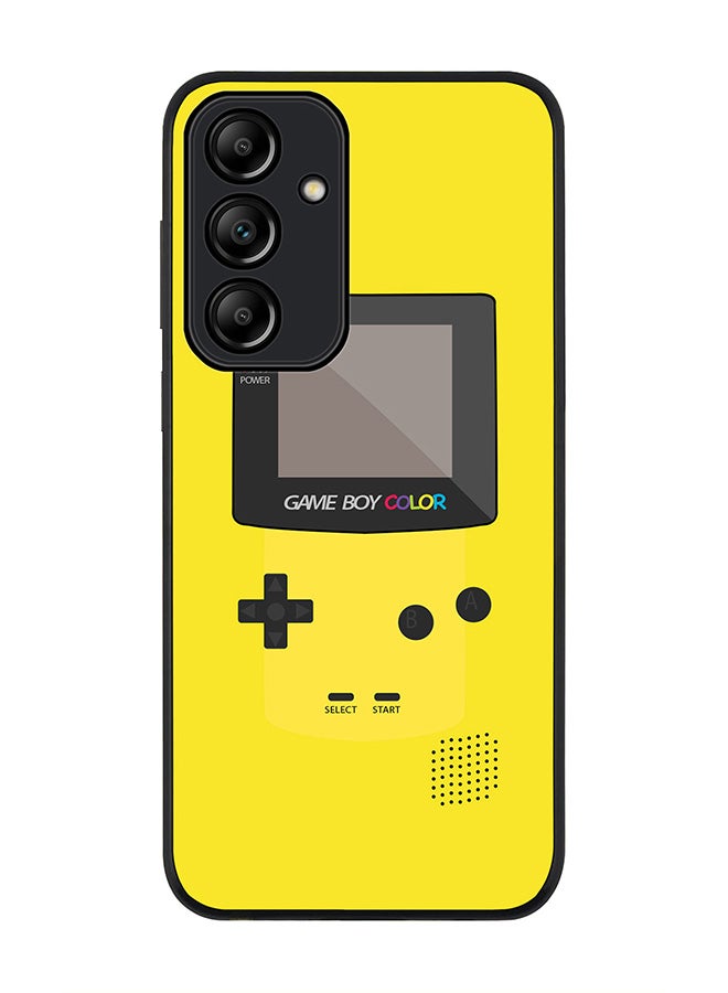 Stylizedd Rugged Black Edge Case for Samsung Galaxy A55, Slim fit Flexible Anti Drop Thin Cover-  Gameboy Color - Yellow - Image 1