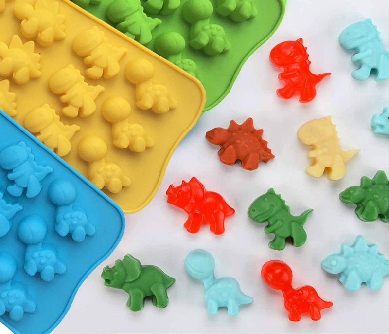 Krlifcsl Candy Molds Ice Cube Trays Chocolate Molds Silicone Molds Including 3 Dinosaur For Making Ice Jelly Chocolate Soap Pack Of 3 With 1 Dropper. (Dinosaur) 1 - Image 3