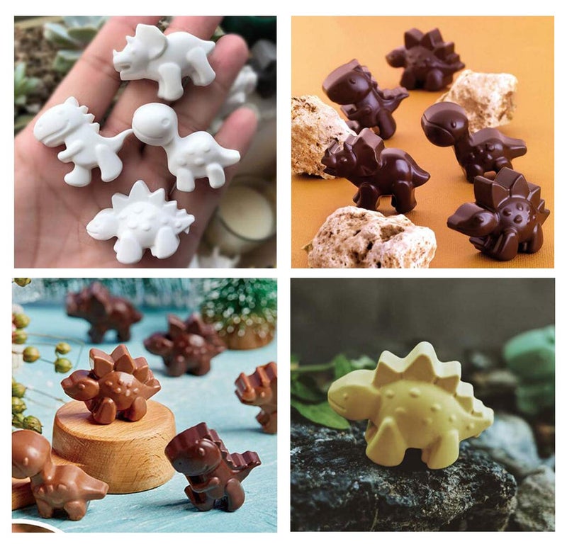 Krlifcsl Candy Molds Ice Cube Trays Chocolate Molds Silicone Molds Including 3 Dinosaur For Making Ice Jelly Chocolate Soap Pack Of 3 With 1 Dropper. (Dinosaur) 1 - Image 4
