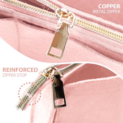 OMYSTYLE Pink Organizer Insert, Felt Tote Bag Organizer Insert with 5 Sizes, Handbag Dividers for Inside Purse, Compatible with Longchamp, Neverful, Speedy and More - Image 5