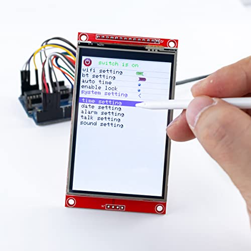 Hosyond 3.5 Inches TFT LCD Touch Screen Shield Display Module 480x320 SPI Serial ILI9488 with Touch Pen Compatible with Arduino R3/Mega2560 Development Board - Image 3