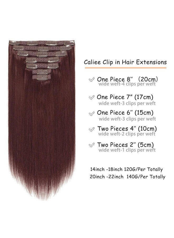 Caliee Hair Extenisons Clip In Human Hair Lace Clip In Hair Extensions Double Weft Seamless High Quanlity 7Pcs 120G Silky Straight Thick Hair Remy Hair Extensions Clip In Human Hair 18Inch - Image 1