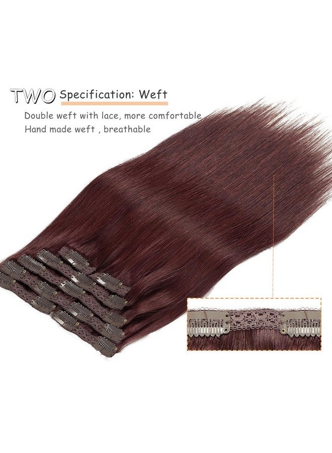 Caliee Hair Extenisons Clip In Human Hair Lace Clip In Hair Extensions Double Weft Seamless High Quanlity 7Pcs 120G Silky Straight Thick Hair Remy Hair Extensions Clip In Human Hair 18Inch - Image 3