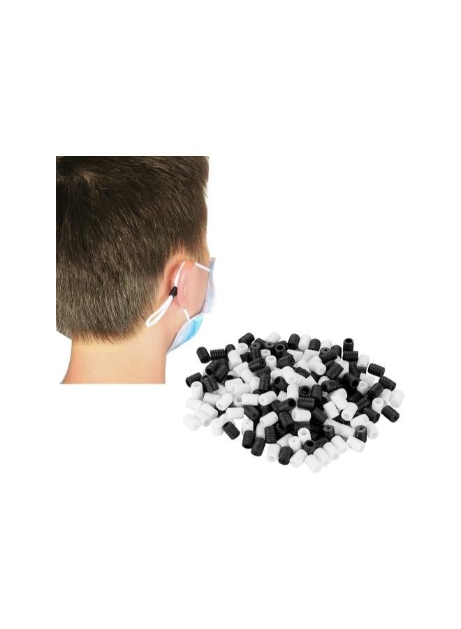 كلاراكو 200 قطعة من مشبك قابل للتعديل لقناع الأذن من أجل خياطة قناع DIY لصنع حبل (أسود وأبيض) - Image 1