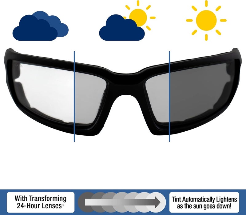 Alpha Omega AO5 Photochromic Motorcycle Sunglasses with Foam Padding - Image 2