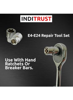 Inditrust INDITRUST Chrome Vanadium Steel 14Piece ETorx Premium Female Torx Socket SetUltimate Star Socket SetTorque Socket SetExternal Torx Socket SetE4 E5 E6 E7 E8 E10 E11 E12 E14 E16 E18 E20 E22 E24  - Image 3