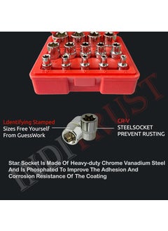 Inditrust INDITRUST Chrome Vanadium Steel 14Piece ETorx Premium Female Torx Socket SetUltimate Star Socket SetTorque Socket SetExternal Torx Socket SetE4 E5 E6 E7 E8 E10 E11 E12 E14 E16 E18 E20 E22 E24  - Image 4