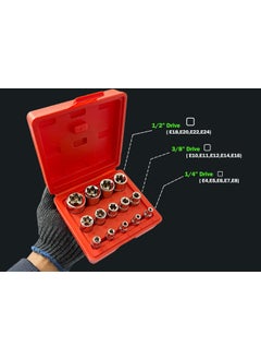 Inditrust INDITRUST Chrome Vanadium Steel 14Piece ETorx Premium Female Torx Socket SetUltimate Star Socket SetTorque Socket SetExternal Torx Socket SetE4 E5 E6 E7 E8 E10 E11 E12 E14 E16 E18 E20 E22 E24  - Image 2