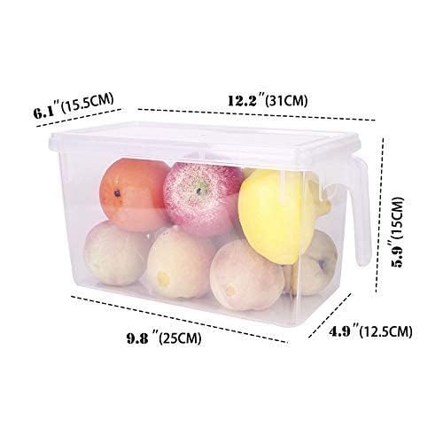 LEMBOSE Fridge Storage Boxes, Fridge Organizer For Kitchen Plastic Containers For Kitchen Storage Food Storage Containers with Handle with Lid (5 Liter) (Pack Of 1) - Image 2