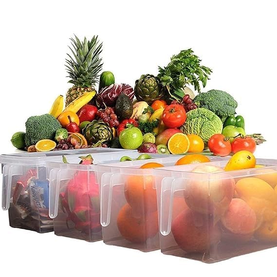 LEMBOSE Fridge Storage Boxes, Fridge Organizer For Kitchen Plastic Containers For Kitchen Storage Food Storage Containers with Handle with Lid (5 Liter) (Pack Of 1) - Image 4