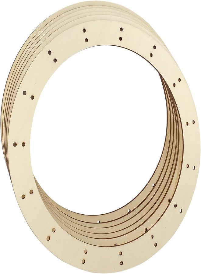 Curious Button Pack of 2 Wooden Wreath Rings | Unfinished Pine MDF Floral Hoop Garland Frame with 30 Holes | DIY Hanging Door Craft for Home Decor | DIY Wreath Making | 14 Inch by Curious Button - Image 5
