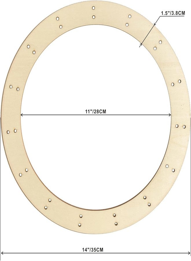 Curious Button Pack of 2 Wooden Wreath Rings | Unfinished Pine MDF Floral Hoop Garland Frame with 30 Holes | DIY Hanging Door Craft for Home Decor | DIY Wreath Making | 14 Inch by Curious Button - Image 2