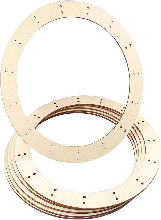 Curious Button Pack of 2 Wooden Wreath Rings | Unfinished Pine MDF Floral Hoop Garland Frame with 30 Holes | DIY Hanging Door Craft for Home Decor | DIY Wreath Making | 14 Inch by Curious Button - Image 1