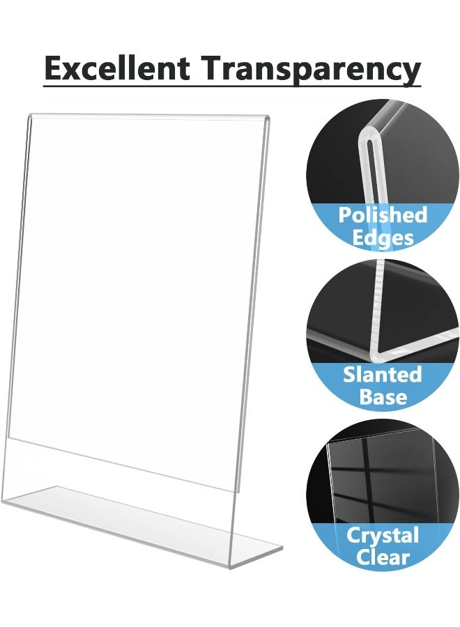 TPGP Acrylic Sign Holder 8.5 X 11 Slant Back Design Clear Sign Display Holder Plastic Display Stands - Pack Of 12 - Image 3
