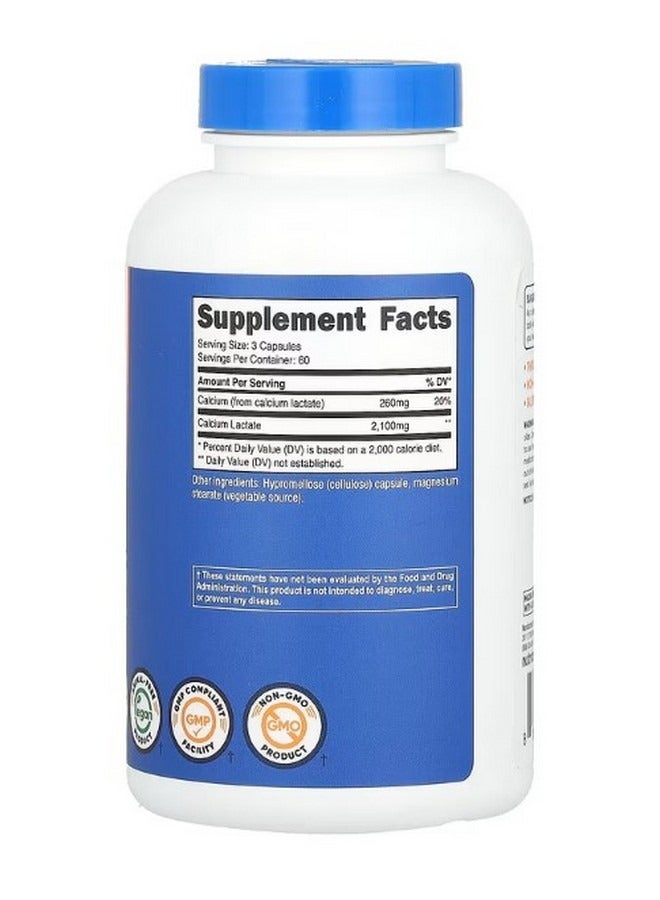 Nutricost Calcium Lactate 2100 Mg  180 Capsules 700 Mg Per Capsule - Image 2