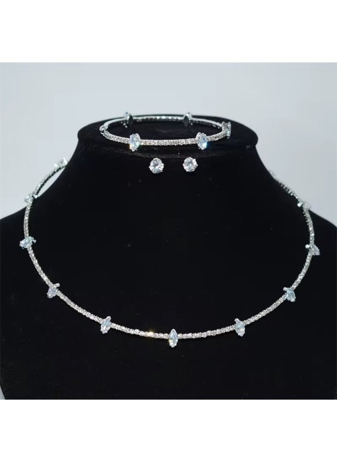 Generic Silver set 3 pieces silver and zircon  - Image 2