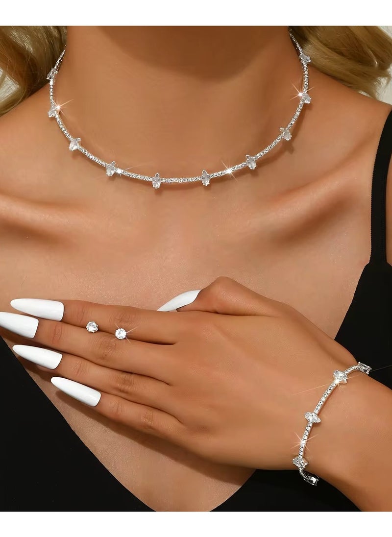 Generic Silver set 3 pieces silver and zircon  - Image 1