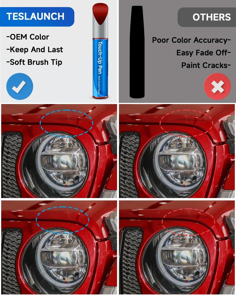 RSACET PRV/NRV Delmonico Red Velvet Red Pearl Touch Up Paint Compatible with Jeep, Ram, Dodge, Chrysler Exact Match Touch Up Paint Car Scratch Repair - Image 2