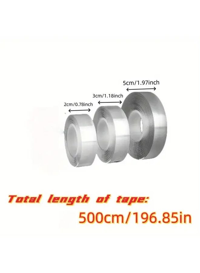 Heavy Duty Double Sided Adhesive Tape 500cm x 5cm Transparent Removable Strong Bonding - Image 3