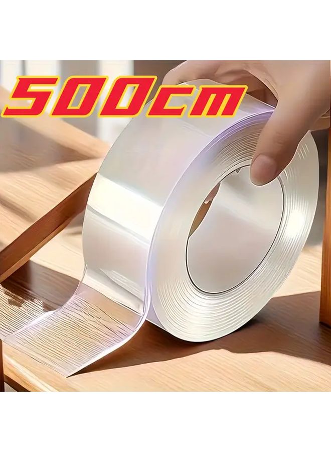 Heavy Duty Double Sided Adhesive Tape 500cm x 5cm Transparent Removable Strong Bonding - Image 2
