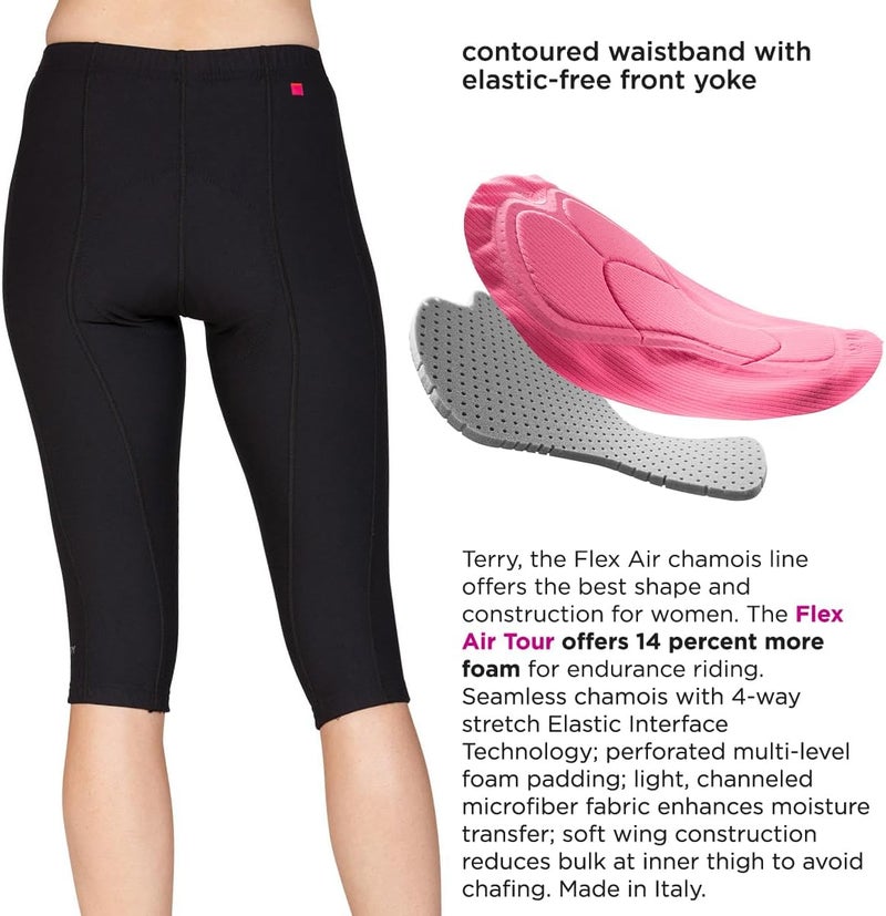 Terry Cycling Clothes for Women, Bike Knicker, Padded Cycling Capris Women with Padding Pocket Bike Chamois Reg & Plus Size - Image 4