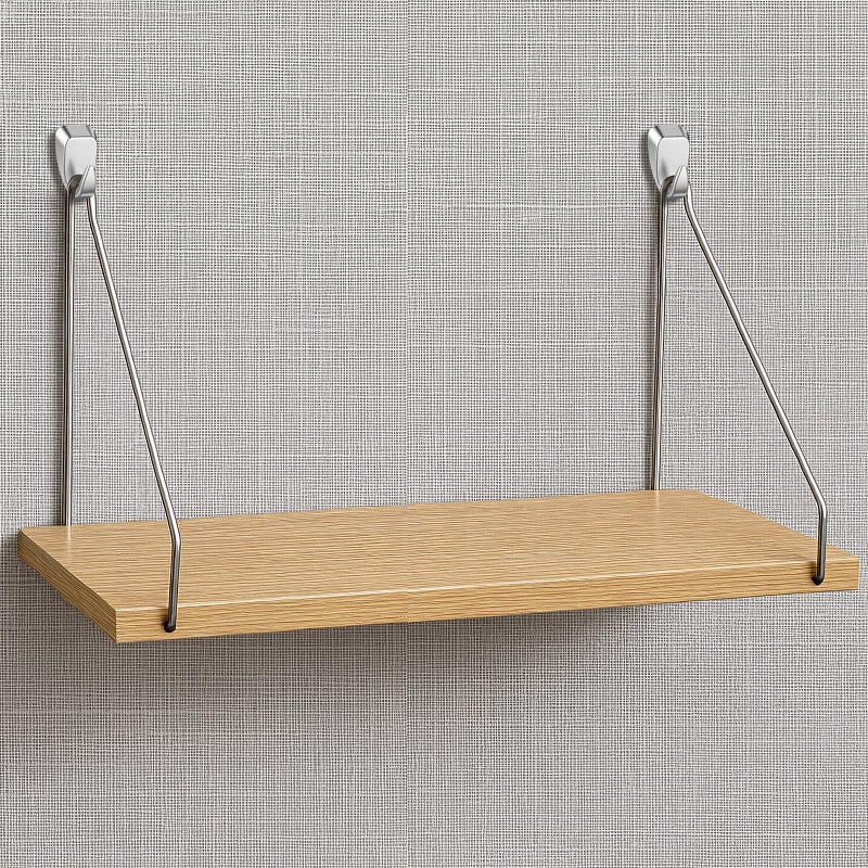 Quzzil 1 Pack Fabric Wall Cubicle Shelf with 40 Lbs Metal Hooks for Wall Decor, 11.8'' Solid Wooden Hanging Organizer Storage Shelf with Hangers Cubicle Accessories for Women Men Desk Office - Image 1