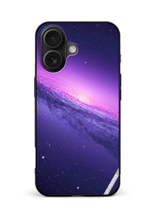 VR CREATIVE Protective Case Cover For Apple iPhone 16 Plus Abstract Crossed Lines Galaxy Seamless Design Multicolour