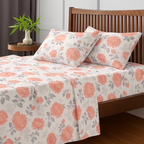 Bhoomi Impex Double Bedsheet – Blush Petals Romantic Pink Floral Design – 90 x 100 Inches – Soft & Breathable Microfiber – Includes 2 Pillow Covers - Image 2