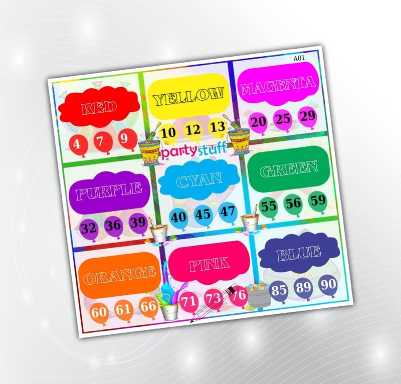 PartyStuff Tambola Housie - Holi kukuba 17 (18 Piece) - Image 1
