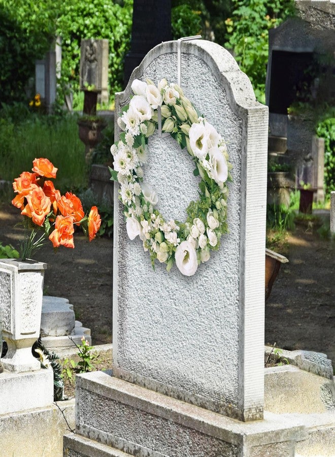 كانيفا قطعتان من علاقات أكاليل شواهد القبور لعيد الميلاد، حوامل خطافات أكاليل القبور قابلة للتعديل لتزيين شواهد القبور (6.2-11 بوصة) - Image 3