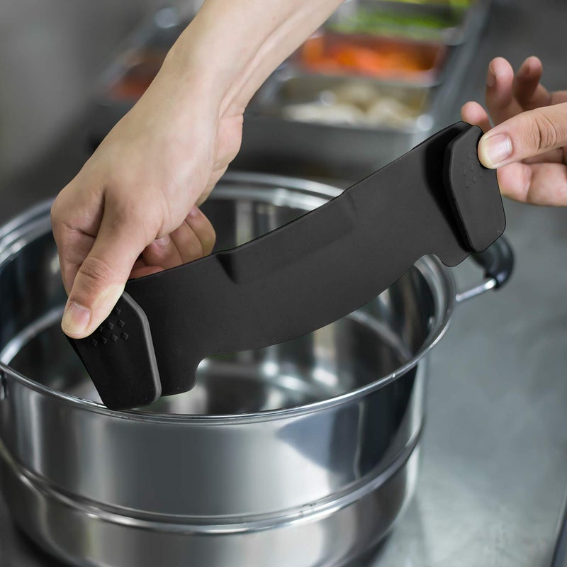 AUOON Clip On Strainer Silicone for All Pots and Pans, Pasta Strainer Clip on Food Strainer for Meat Vegetables Fruit Silicone Kitchen Colander - Image 3