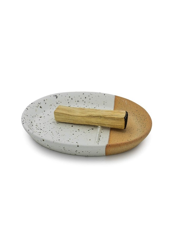 Bursera Terracotta Oval Smudging Plate for White Sage, Palo Santo Sticks - Tree Planted With Every Order - Decorative Smudge and Jewelry Plate - Image 1