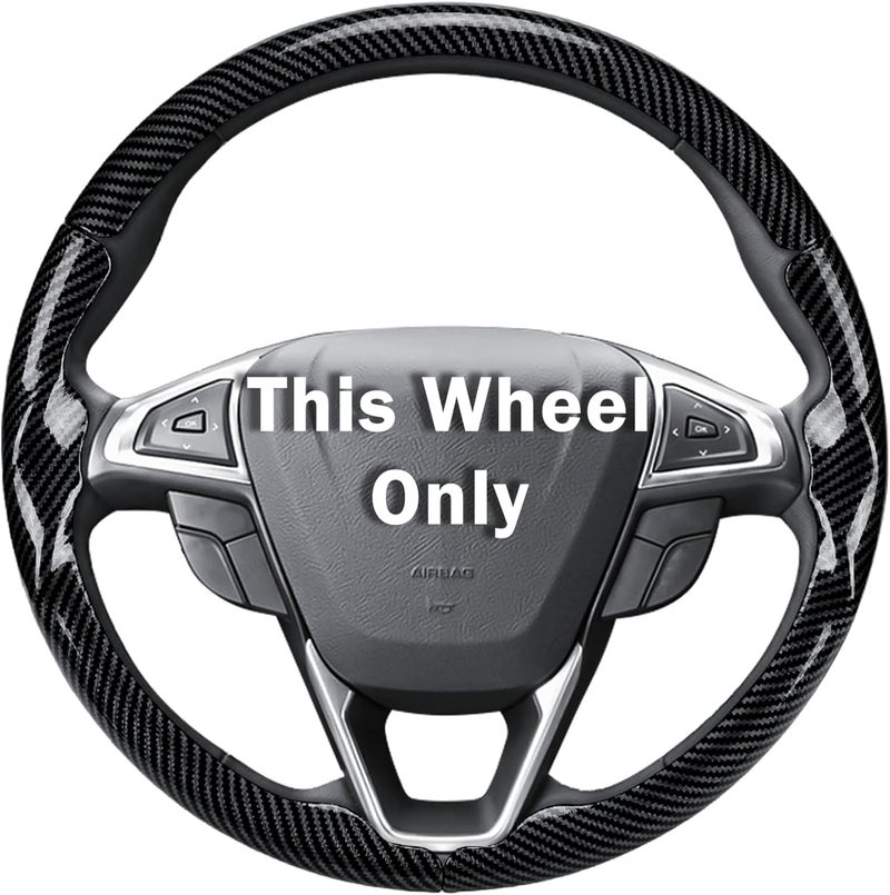 Aotoyou غطاء عجلة القيادة لسيارات Ford Fusion 2013-2020/ Edge 2015-2024، مزود بحماية إضافية (جلد أسود لامع) - Image 1