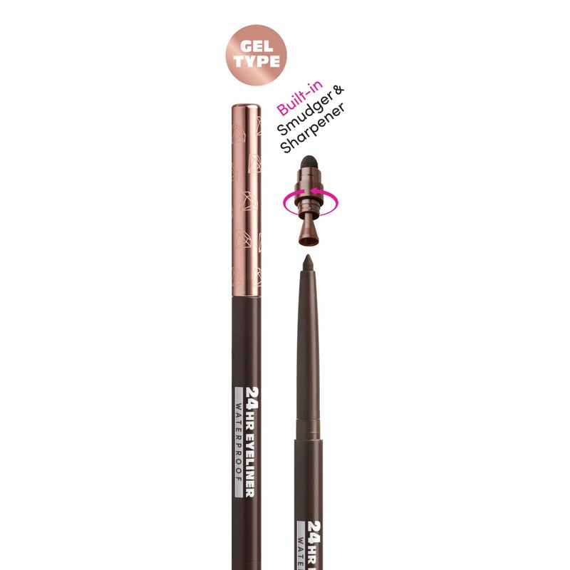 Ruby Kisses Waterproof Eyeliner, 24HR Waterproof Long-Lasting Mechanical Eyeliner Pencil with Built-in Sharpener, Smudgeproof 3 Pack (Dark Brown) - Image 5