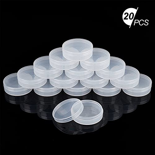 BENECREAT 20Pack PP Round Cylinder Containers Clear Storage Organizer Box 2x0.7 inch with Screw Lids for Eye Shadow, Powder, Beads, Jewelry and Small Items - Image 5