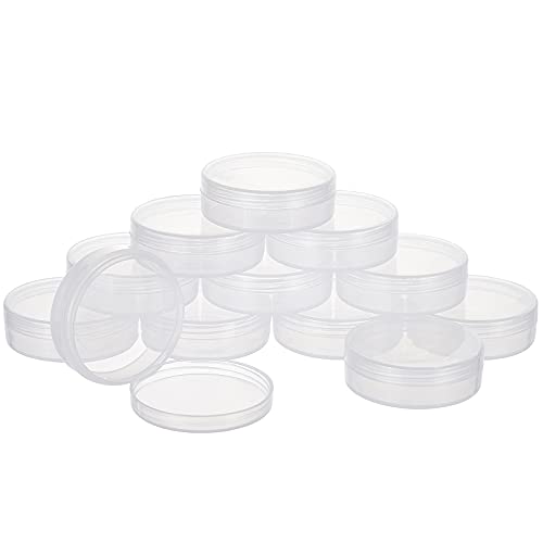 BENECREAT 20Pack PP Round Cylinder Containers Clear Storage Organizer Box 2x0.7 inch with Screw Lids for Eye Shadow, Powder, Beads, Jewelry and Small Items - Image 1