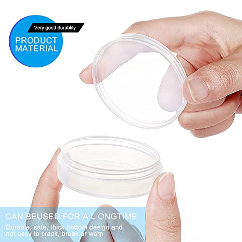 BENECREAT 20Pack PP Round Cylinder Containers Clear Storage Organizer Box 2x0.7 inch with Screw Lids for Eye Shadow, Powder, Beads, Jewelry and Small Items - Image 3