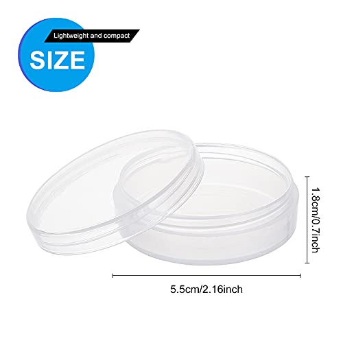 BENECREAT 20Pack PP Round Cylinder Containers Clear Storage Organizer Box 2x0.7 inch with Screw Lids for Eye Shadow, Powder, Beads, Jewelry and Small Items - Image 2