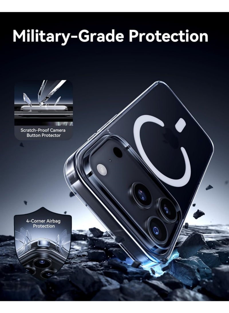 اووكاي جراب شفاف لهاتف iPhone 17 Pro، [متوافق مع Magsafe] [مضاد للاصفرار] [حماية من الدرجة العسكرية] جراب هاتف مغناطيسي مقاوم للصدمات لهاتف iPhone 17 Pro، شفاف - Image 5